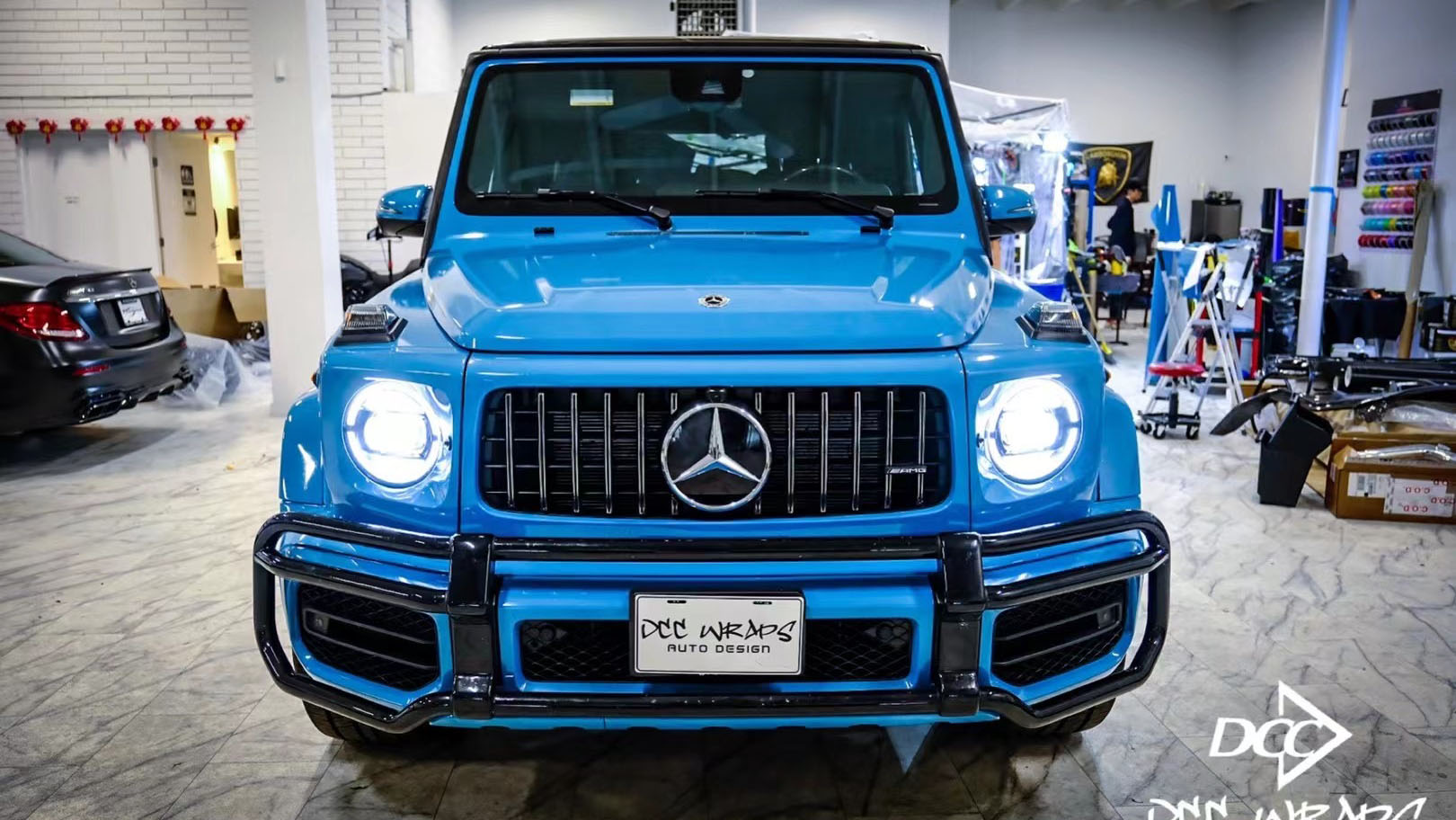 Mercedes Benz G63 wrapped aquarium blue