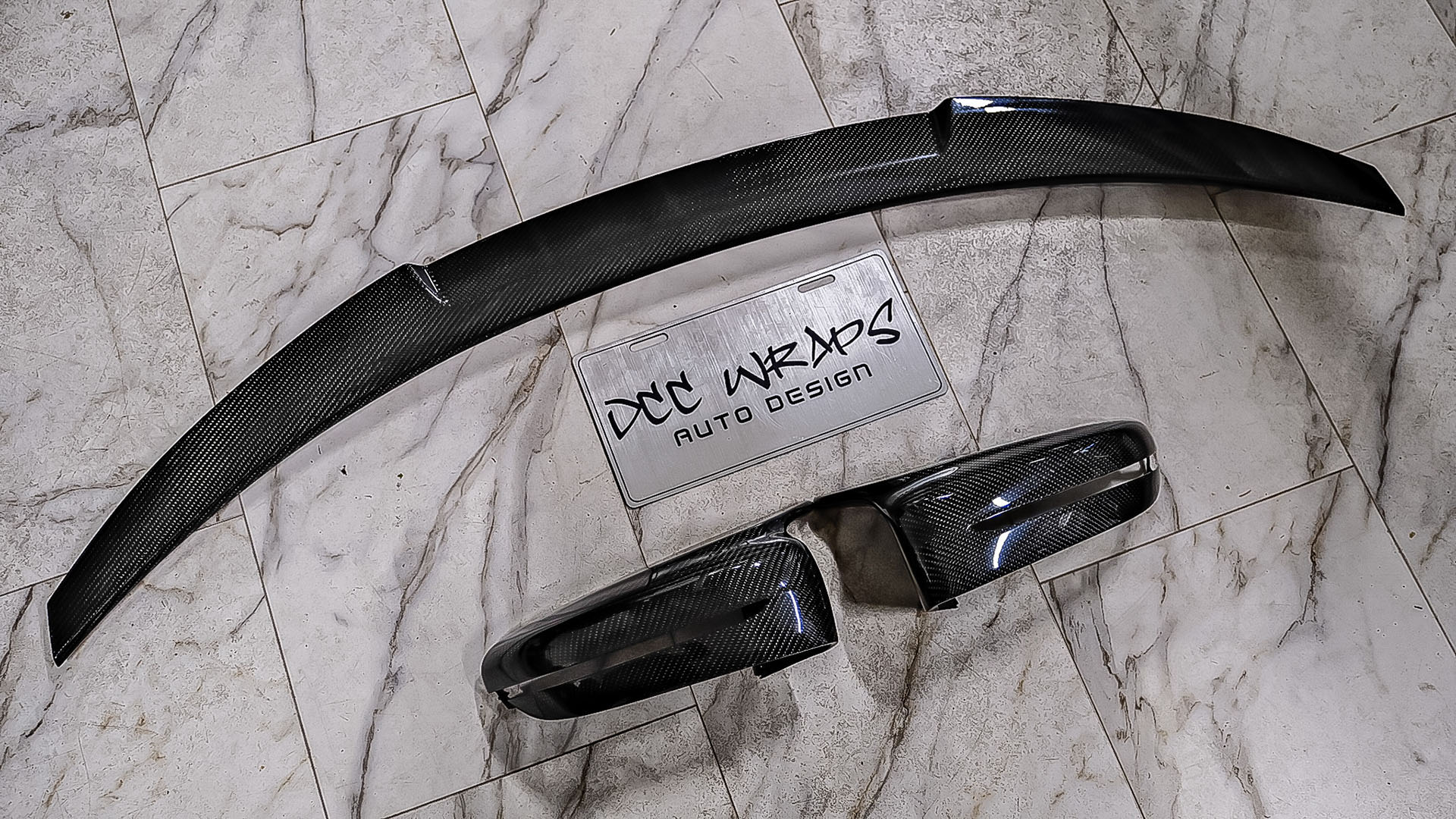 BMW M340i installed carbon fiber spoiler and side rear mirrors