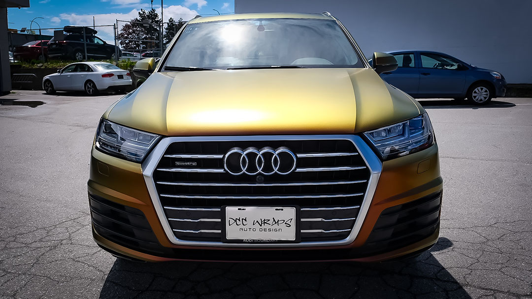 Audi Q7 wrapped Satin Rising Sun